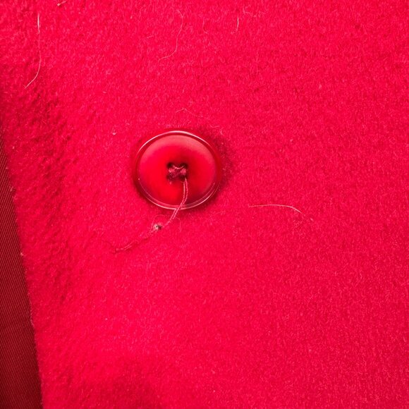 Forecaster Of Boston vintage pre 90's Womens Red Wool LongCoat Black Collar Sz 8 - Picture 11 of 12